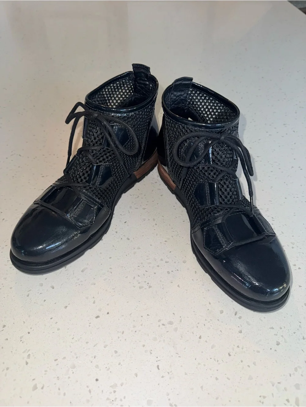 Sorel Men's Black Patent and Mesh Chukka Boots
